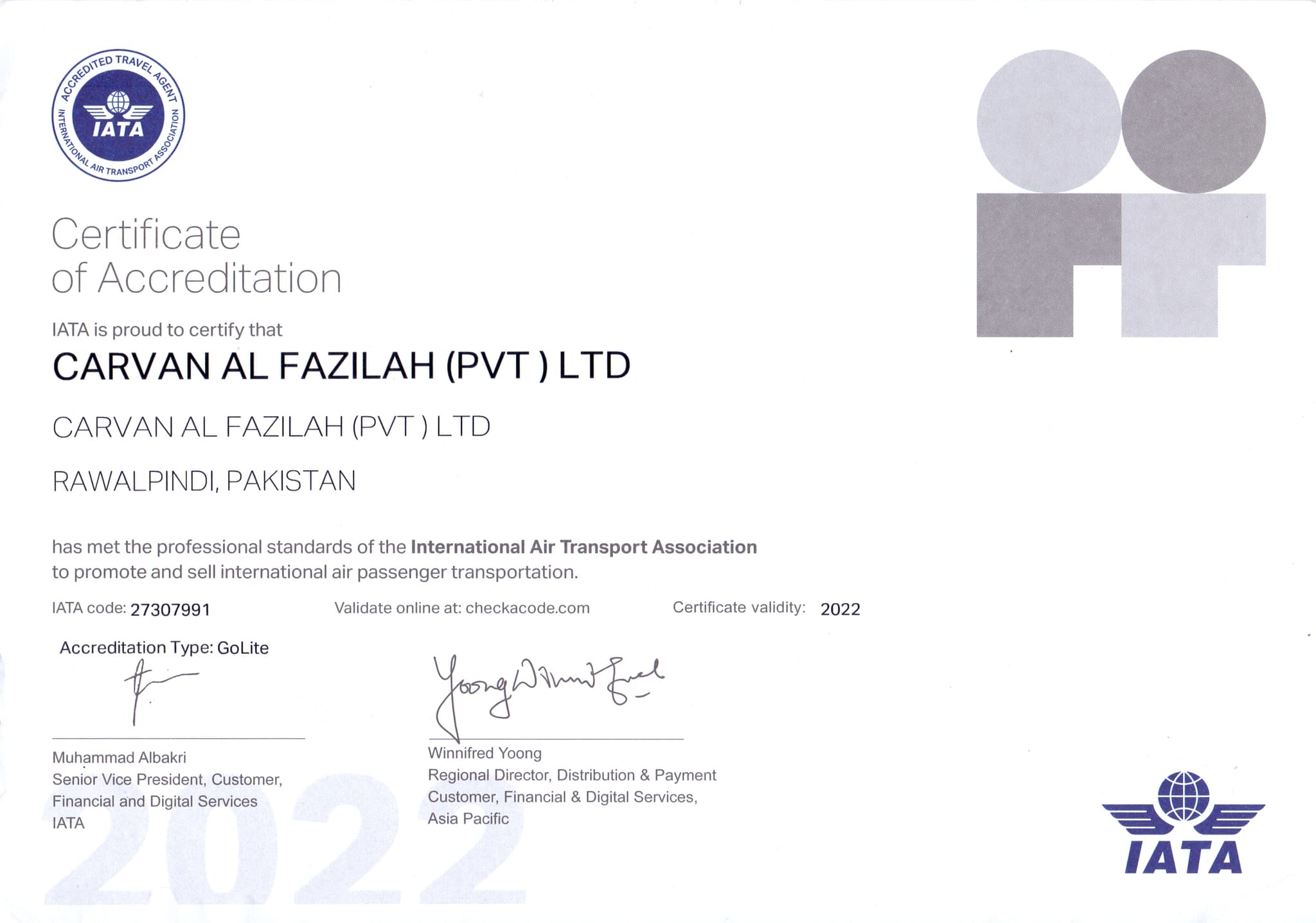 Certificate 2022